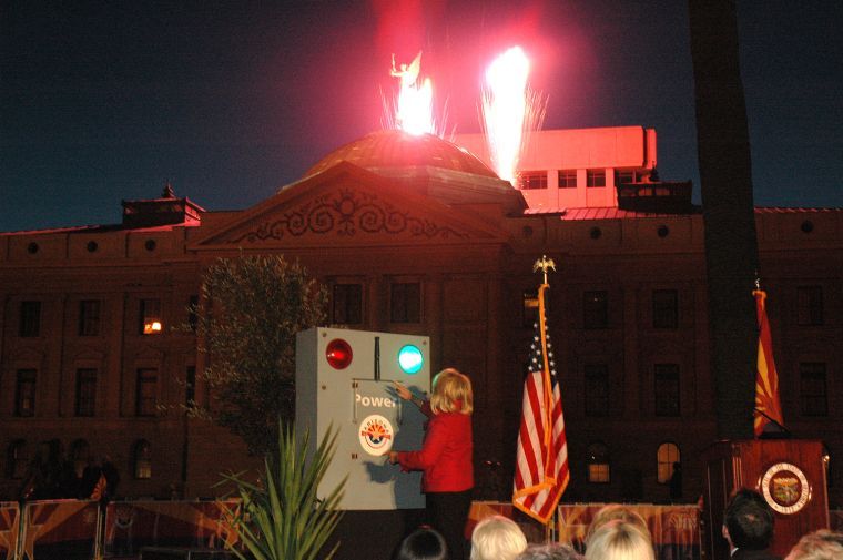 Lighting the Capitol dome